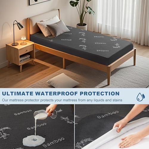 Twin XL Size Waterproof Mattress Protector Bamboo Viscose for Dorm Room