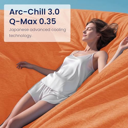 Topcee Cooling Blanket for Night Sweats Absorbs Heat to Keep Adults, Children Cool on Warm Nights, Q-Max 0.5 Cooling Blankets for Hot Sleepers, Ultra-Cool Lightweight Sofa Throw Blanket (50"x70")