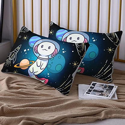 HOSIMA Axolotl Twin Bedding Sets for Kids,1 Fitted Sheet+2 Pillowcases.
