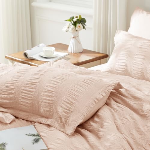Zzlpp King Size Comforter Set 7 Piece, Pink Bed in a Bag King Bedding Sets