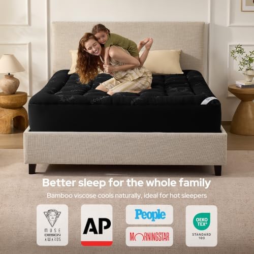 BEDLORE Twin XL Mattress Topper, Pillow Top Mattress Pad