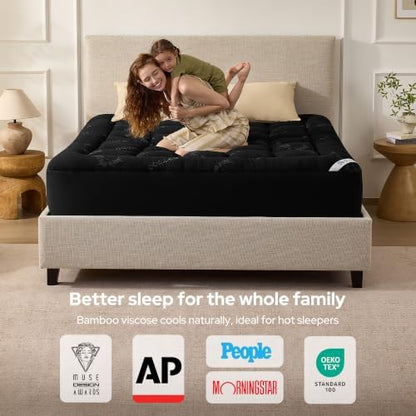 BEDLORE Twin Mattress Topper, Thick Pillow Top Mattress Pad