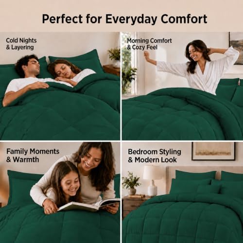 Anluoer Queen Comforter Set 7 Piece, Soft Bed in a Bag Queen Bedding Sets
