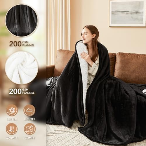 Homemate Heated Electric Blanket Queen Size 84"x 90" Heating Blanket