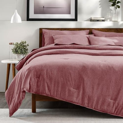 Bare Home Bed-in-A-Bag 7 Piece Set (Full, Heathered Rosewood)