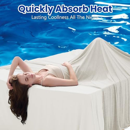 TOPCEE Cooling Blanket(60"x90"Twin Size)for Night Sweats Absorbs Heat to Keep Adults, Children Cool on Warm Nights, Q-Max 0.5 Cooling blankets for Hot Sleepers, Ultra-Cool Lightweight Blanket for Bed