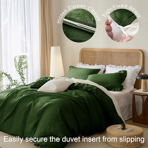 Talasily 100% French Linen Twin Duvet Cover Set, Organic Linen