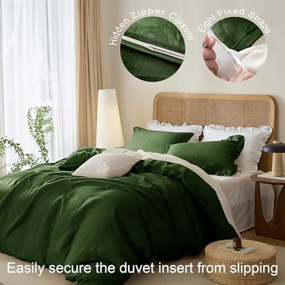 Talasily 100% French Linen Twin Duvet Cover Set, Organic Linen