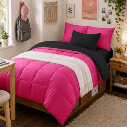 Anluoer Twin Comforter Set, 5 Piece Bed in a Bag Twin Bedding Sets