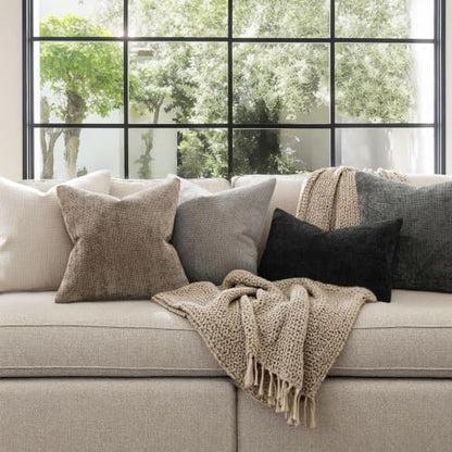 MIULEE Decorative Light Gray Euro Sham Pillow Covers 24x24 Inch 2 Pack