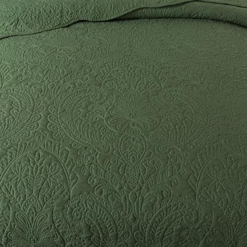 HoneiLife Queen Size Quilt Sets - Embroidered Bedspreads 3-Piece, Reversible Coverlet Lightweight Bedcover Rustic Bedding Set Autumu/Winter Quilts for Queen Bed