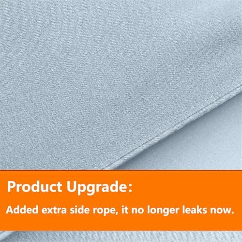TAIMIT Light Blue Queen Size Comforter Set - 7 Pieces, Bed in a Bag Bedding Sets with All Season Soft Quilted Warm Fluffy Reversible Comforter,Flat Sheet,Fitted Sheet,2 Pillow Shams,2 Pillowcases