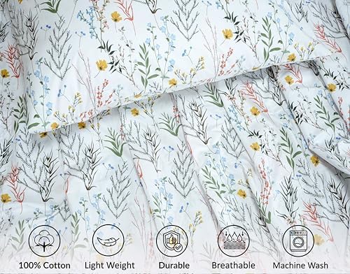 RUVANTI 100% Cotton Percale Sheets, Queen Size, Aroma (Pack of 2)