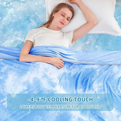 inhand Cooling Blanket Twin(60"x80", Blue) College Dorm Essentials for Girl