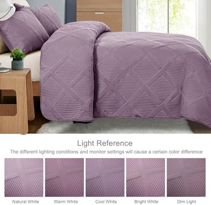 Exclusivo Mezcla 3-Piece Soft Quilt King Size Bedding Set, Dusty Lavender