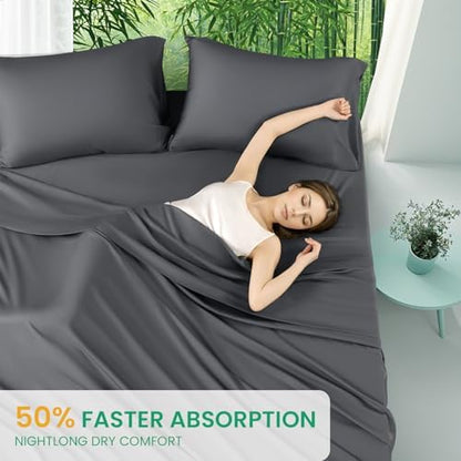 SONORO KATE 100% Viscose Derived from Bamboo_Sheets Queen Size,4PC