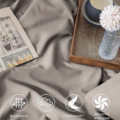Tan Comforter Queen Size, 3 Piece Dark Khaki Soft Modern Bedding Set, Lightweight Taupe All Season Microfiber Down Alternative Bed Comforter with 2 Pillow Shams for Women Men