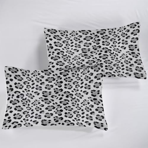 Grey Cheetah Print Comforter Set Full/Queen, Leopard Bedding for Girls