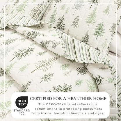 Great Bay Home Lodge Quilt Set - 2-Piece Twin/Twin XL Size Rustic Bedding Set - Lightweight, All-Season, Reversible Bedspread (Lodge Trees)