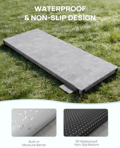 Releep 3 Inch Dual-Sided Memory Foam Camping Mattress, Waterproof Camping Sleeping Pad with Portable Pillow & Carry Bag, Roll Up Cot Mattress Mat for Guest Bed/Car/Tent