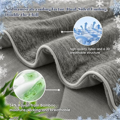 PHF Cooling Comforter, Rayon from Bamboo Soft Breathable Quilted Blanket