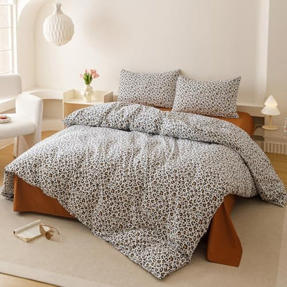 Houseri Leopard Comforter Set Twin Black Cheetah Print Bedding Sets Quilt Stylish and Bold Animal Print Bed Blanket Twin Size
