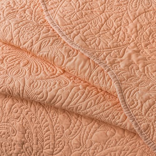 HoneiLife Quilt Set Queen Size - Microfiber Quilt Sets 3-Piece, Queen Quilt Bedding Set Lightweight Bedspreads Reversible Coverlets Retro Bed Cover Floral Bedding Set All Season Quilts