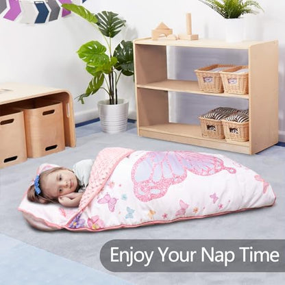 Primlect Toddler Nap Mat with Pillow, Thickened Extra Large Sleeping Bag