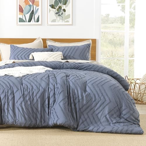 Litanika Oversized King Comforter Set, 3 Pcs Boho Tufted Bedding Set