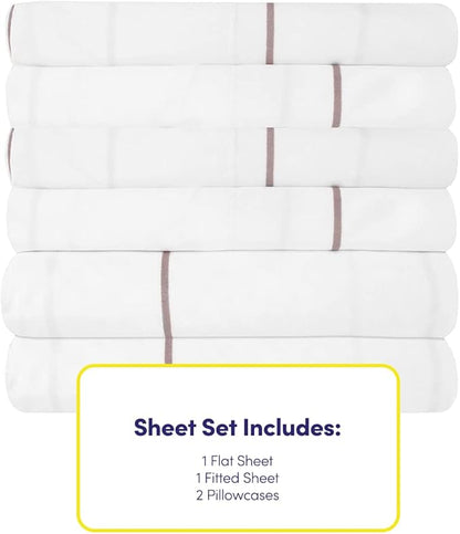 Twin Size Bed Sheets - 4 Piece 1500 Supreme Collection Fine Brushed Microfiber Deep Pocket Twin Sheet Set Bedding - 1 EXTRA PILLOW CASES, GREAT VALUE, Twin, Window Pane White