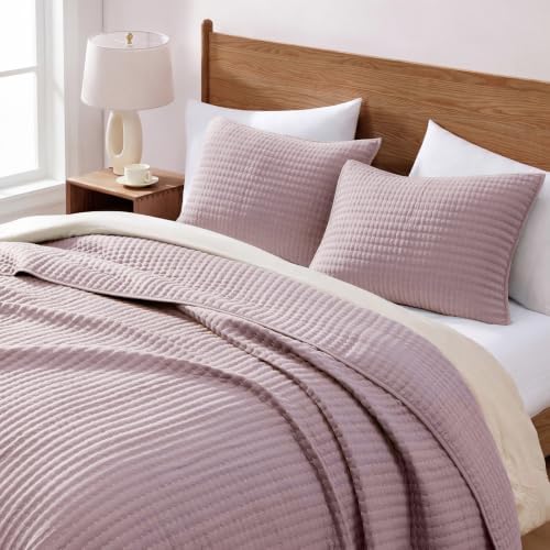 King Size Quilt-Lightweight Bedspreads Dusty Mauve King Quilt Bedding Set