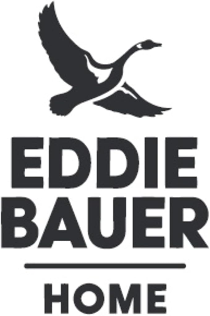 Eddie Bauer- Twin Sheet Set, Cotton Percale Bed Sheets, Crisp & Cool, Lightweight & Breathable, Dorm Essentials (Smokey Bear Camp Grey, Twin)