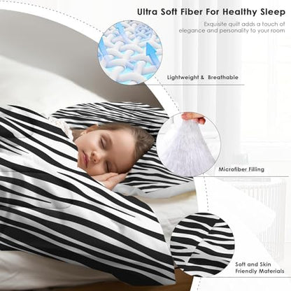 Pamnest King Comforter Set, 3 Pieces Zebra Stripe Bedding, All Season