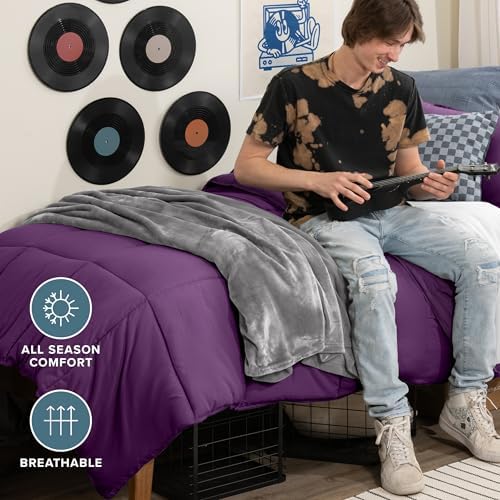 Bare Home Comforter Set - 1800 Ultra Soft (Twin/Twin XL, Plum)