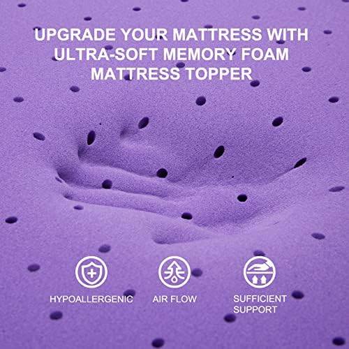 SINWEEK 3 Inch Gel Memory Foam Mattress Topper Ventilated Soft Pressure Relieve Mattress Pad, Breathable Bed Topper, CertiPUR-US Certified, California King Size