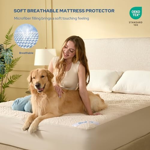 2 Pack Waterproof Mattress Protector Queen Size, Deep Pocket Fit, Washable