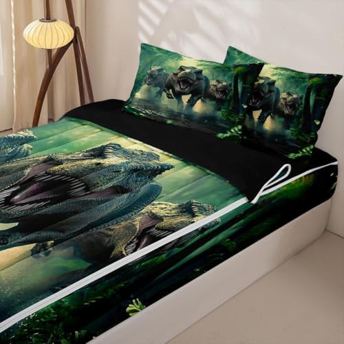 Feelyou Dino Dinosaur Comforter Set Full Size Kids Boys Girls Bedding