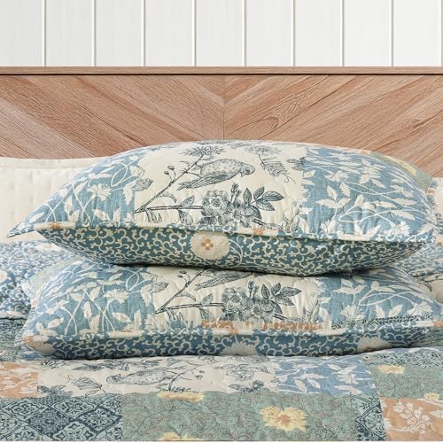 Twin/Twin XL Quilt Set-2 Pieces Soft Bedding Floral Patchwork Coverlet