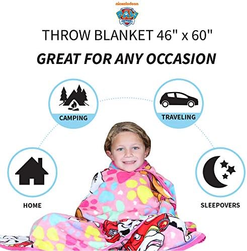 Franco Kids Bedding Super Soft Plush Throw Blanket, 46 in x 60 in, Paw Patrol Girls