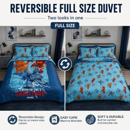 LEGO Ninjago Smash Full Comforter 7 Piece Set for Kids Bedding