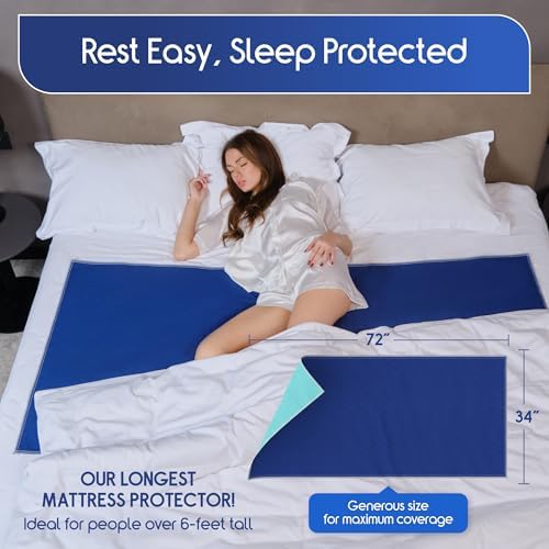 Inspire Waterproof Washable Mattress Pad, Quilted and Dark Colored to Hide Stains, Oversized 34"x 72" – Adults and Kids Reusable Underpad for Incontinence