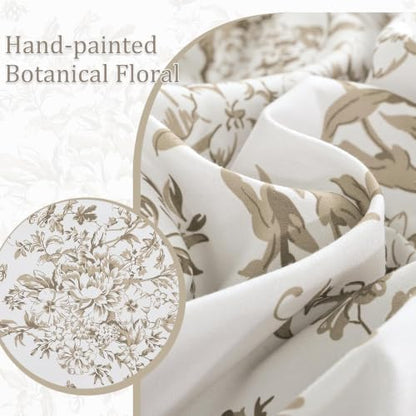 WONGS BEDDING 8 Pieces Comforter Sets Full Size Brown Floral Bed Set
