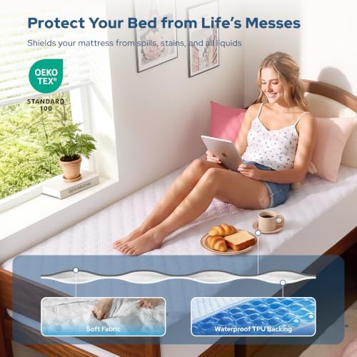 BEDLORE Waterproof Twin XL Mattress Protector, Deep Pocket, College Dorm