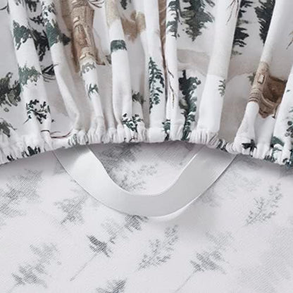 Flannel Sheets Warm and Cozy Deep Pocket Breathable All Season Bedding Set with Fitted, Flat and Pillowcases, Twin, Winter Cabin Lodge