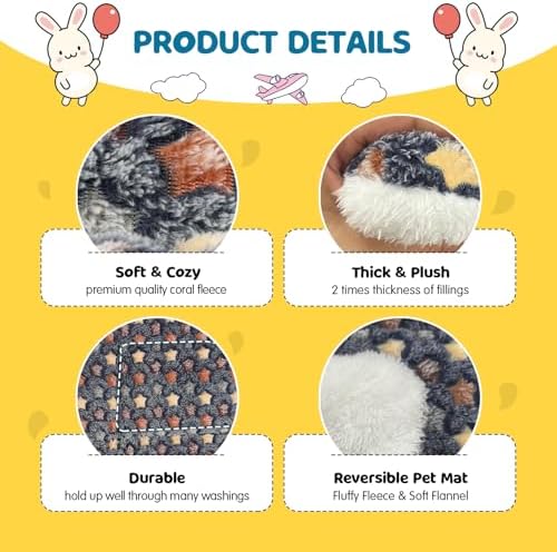 2 Pack Bunny Rabbit Bed - 14 x 17 Inch Upgraded-Thickness Pee Pads Bedding