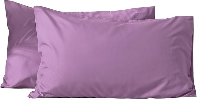 Evolive Ultra Soft Brushed Microfiber Standard Size 20"x30" Pillowcases Pair Set of 2 with Envelope Closure (20"x30" Standard, Lavender)