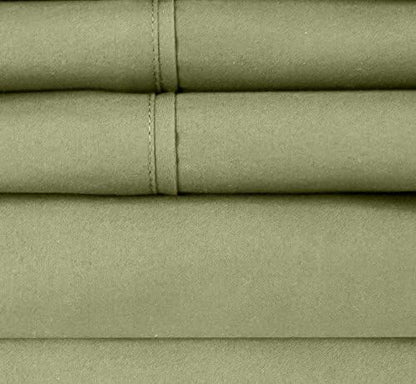 Queen Sheets Sage - 6 Piece 1500 Supreme Collection Fine Brushed Microfiber Deep Pocket Queen Sheet Set Bedding - 2 Extra Pillow Cases, Great Value, Queen, Sage