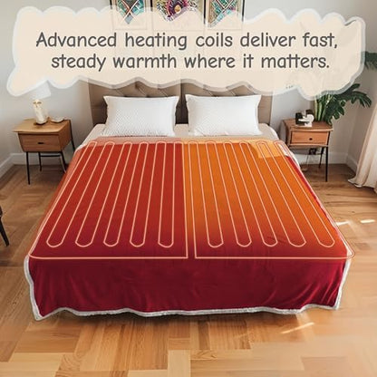 Soypipo Electric Heated Blanket 72"x84", 9 Heat Settings 10-Hour Auto-Off