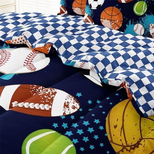 Kids Boys Sports Bedding Set Twin Bed in a Bag