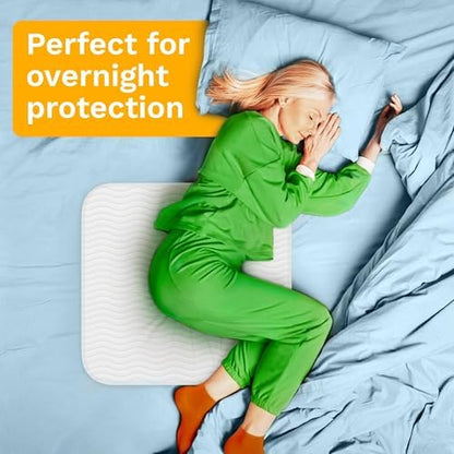 GREEN LIFESTYLE Washable Underpads - Large Bed Pads for use as Incontinence Bed Pads, Reusable Pet Pads, Great for Dogs, Cats, Bunny, Seniors Bed Pad (Pack of 20 - 34x36), Blue